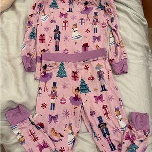 Little Sleepies Pink Nutcracker & Ballerina Holiday Pajama Set